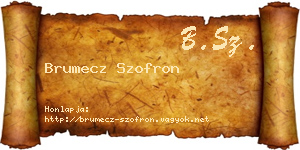 Brumecz Szofron névjegykártya